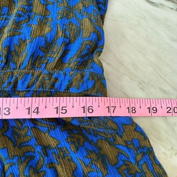Free People Resort Romper in Electric Blue Floral Long Sleeve Blouson Size XS - Picture 10 of 10